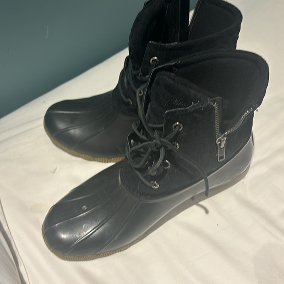 Black leopard print sperrys size 9 - Picture 3 of 3